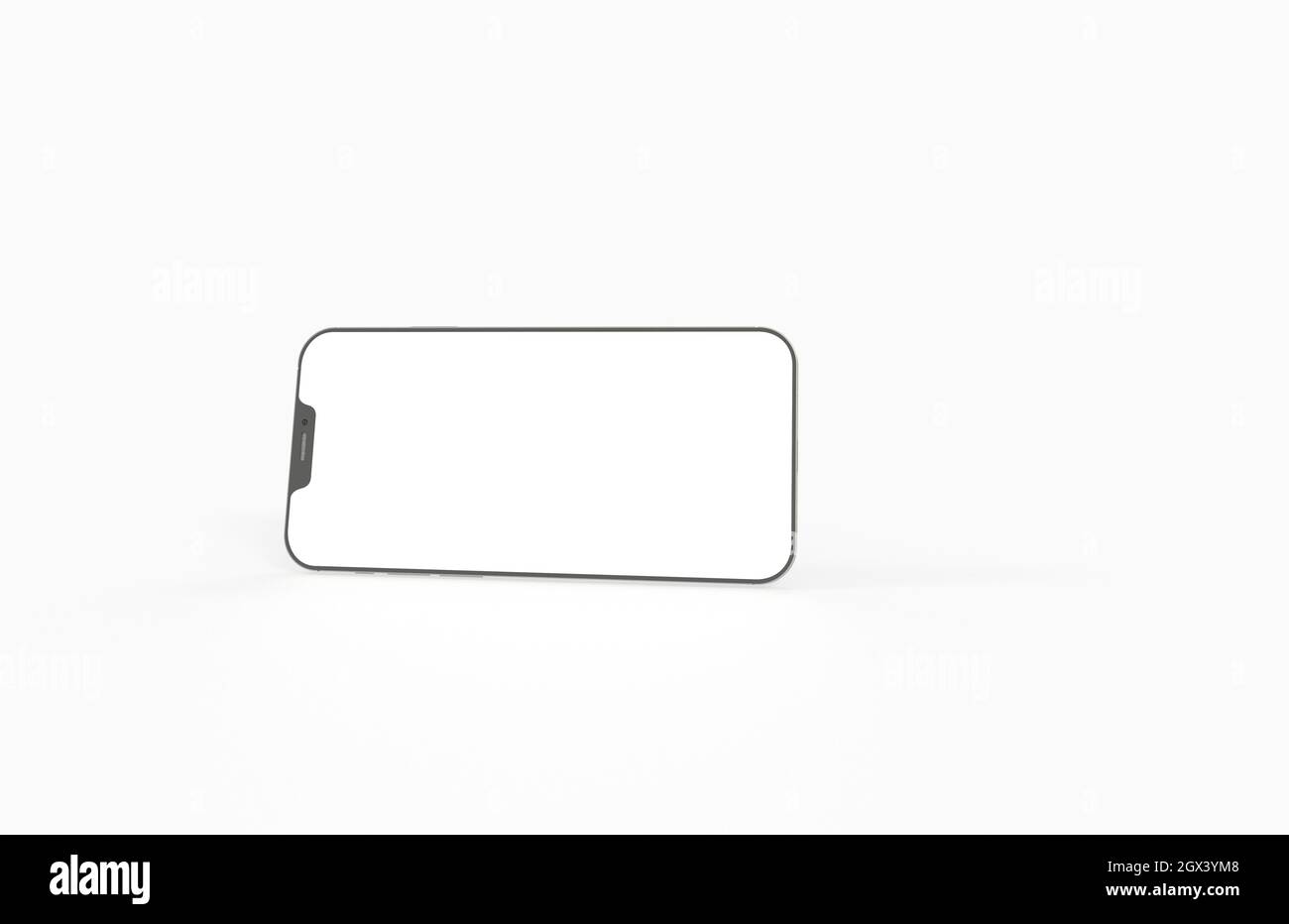 Modern frameless smartphone mockup with copyspace isolated on a white ...