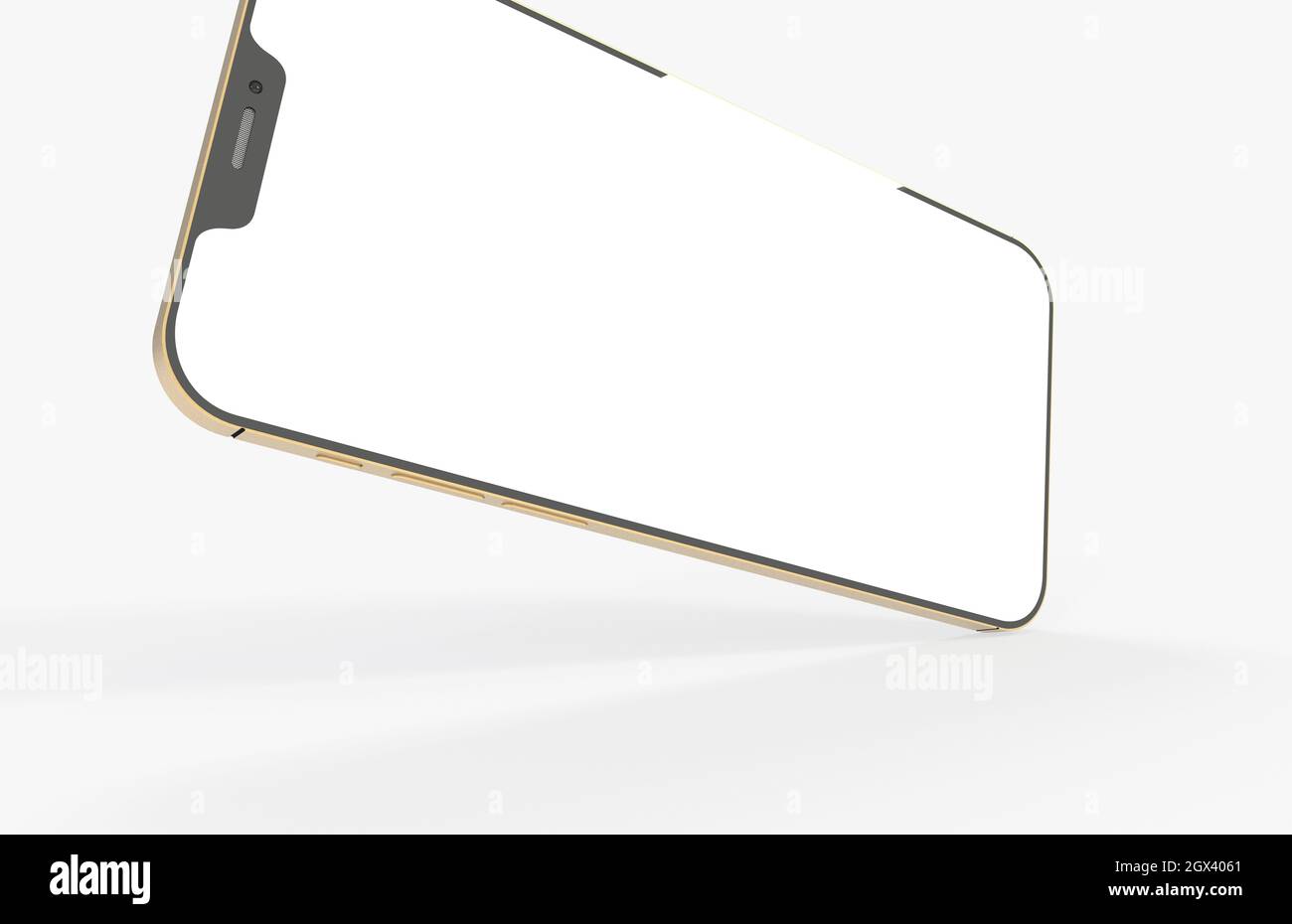 Modern frameless smartphone mockup with copyspace isolated on a white ...