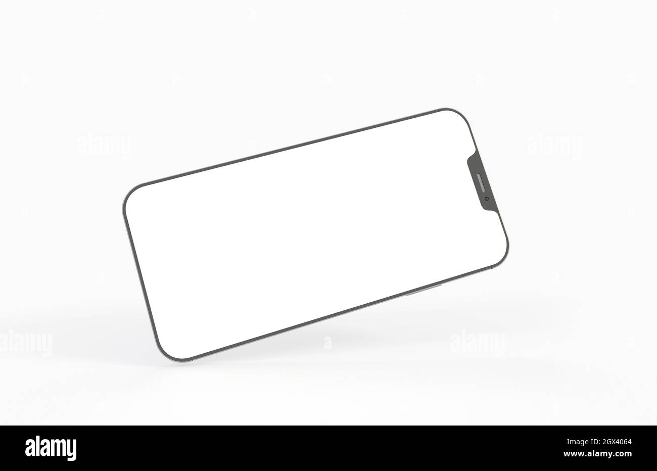 Modern frameless smartphone mockup with copyspace isolated on a white ...