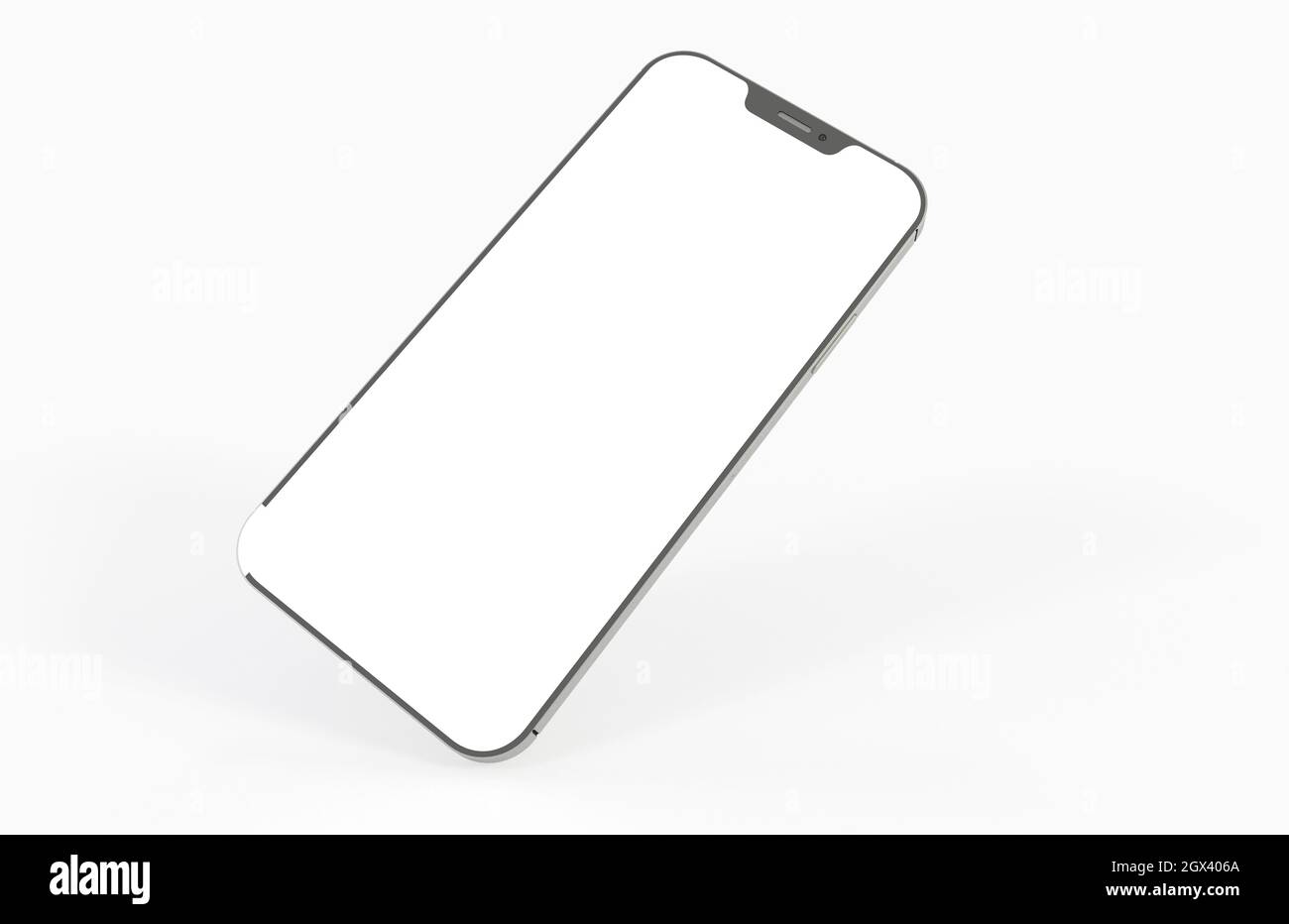Modern frameless smartphone mockup with copyspace isolated on a white ...