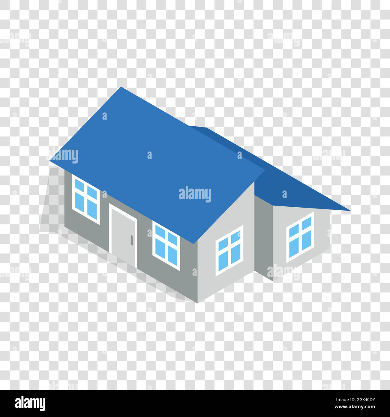 House with annexe isometric icon Stock Vector