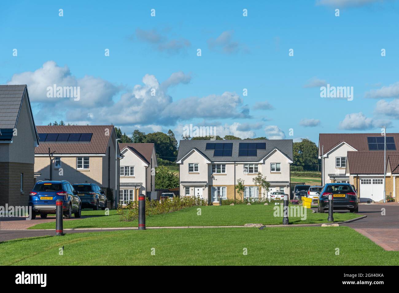 Irvine, Scotland, UK September, 19, 2021 Modern Scottish Housing Development in the North