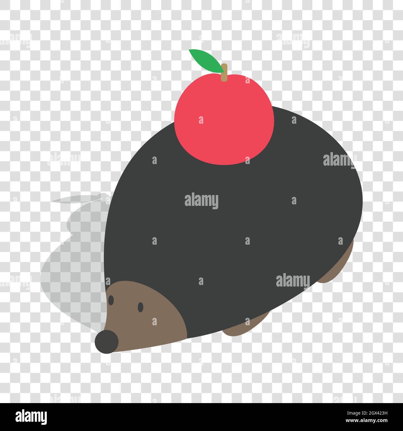 Hedgehog with apple isometric icon Stock Vector