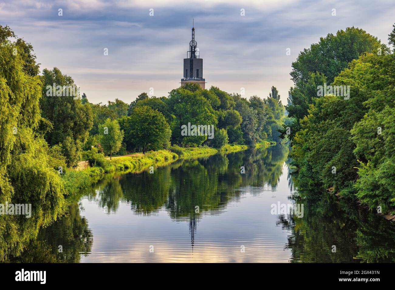 Landscape with Havel river in city of Potsdam, Brandenburg, Germany. Stock Photo