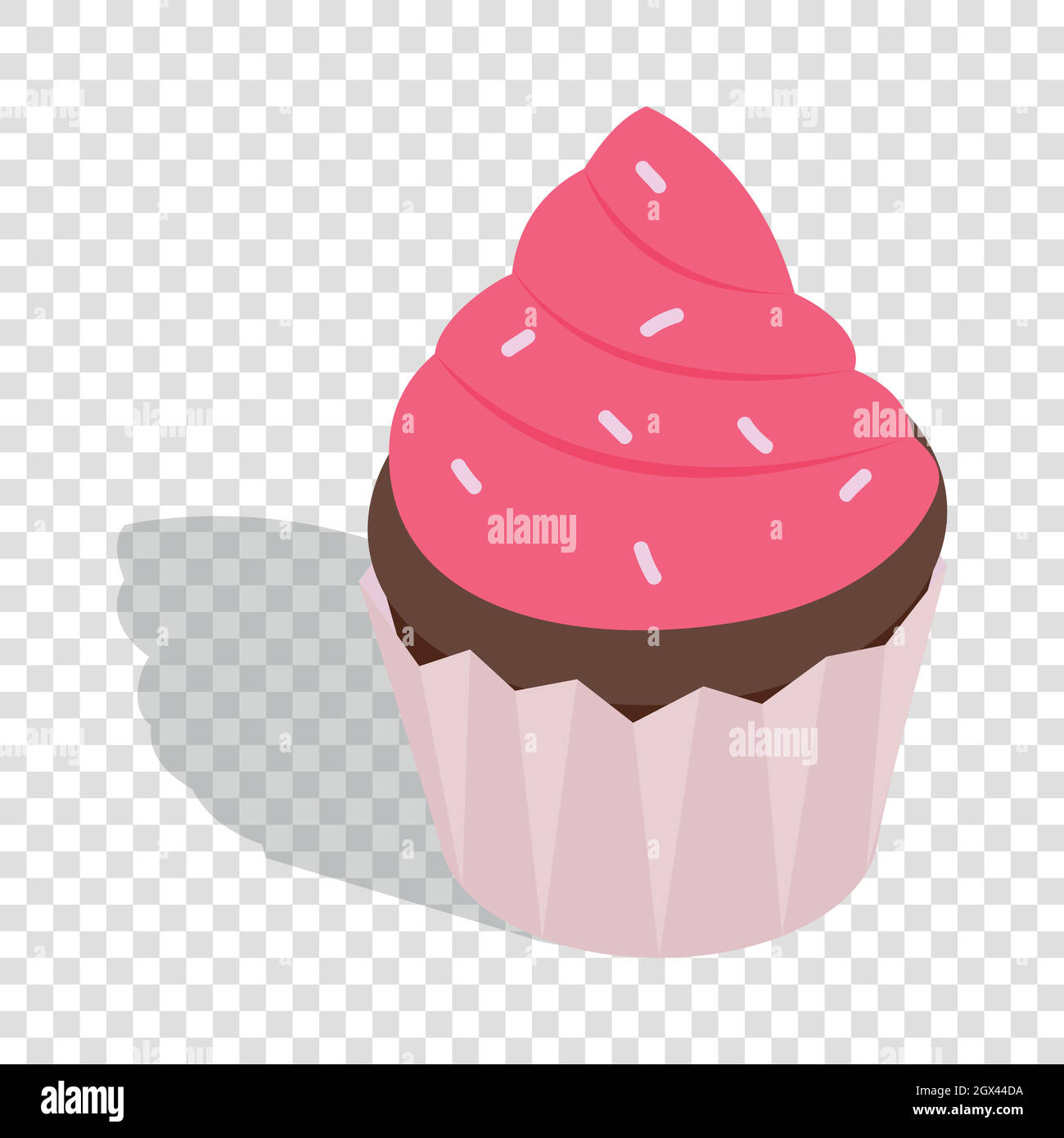 Cupcake isometric icon Stock Vector