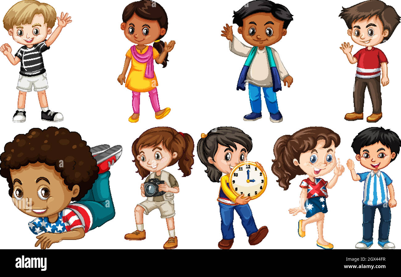 Set of children from different countries Stock Vector Image &amp; Art - Alamy