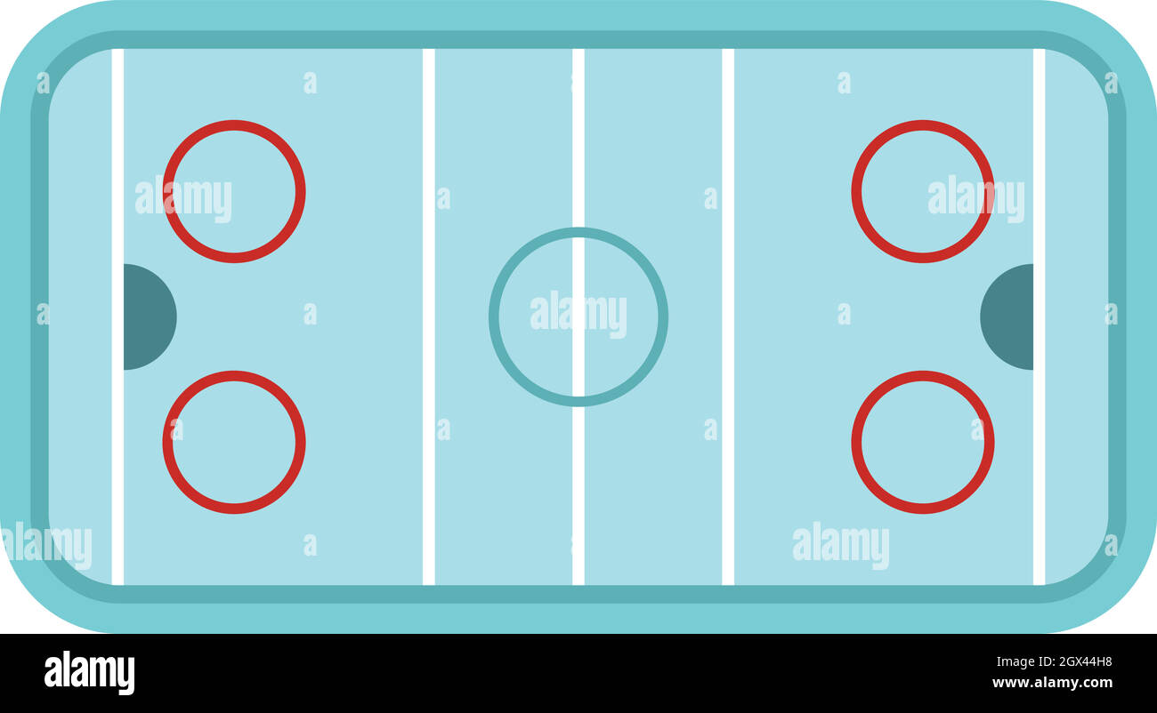 Ice hockey rink icon, flat style Stock Vector