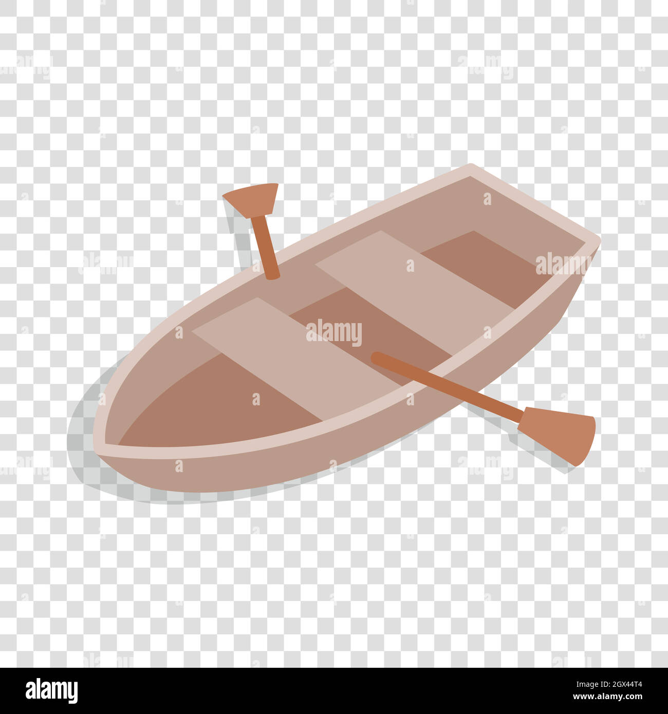 Boat with oars isometric icon Stock Vector