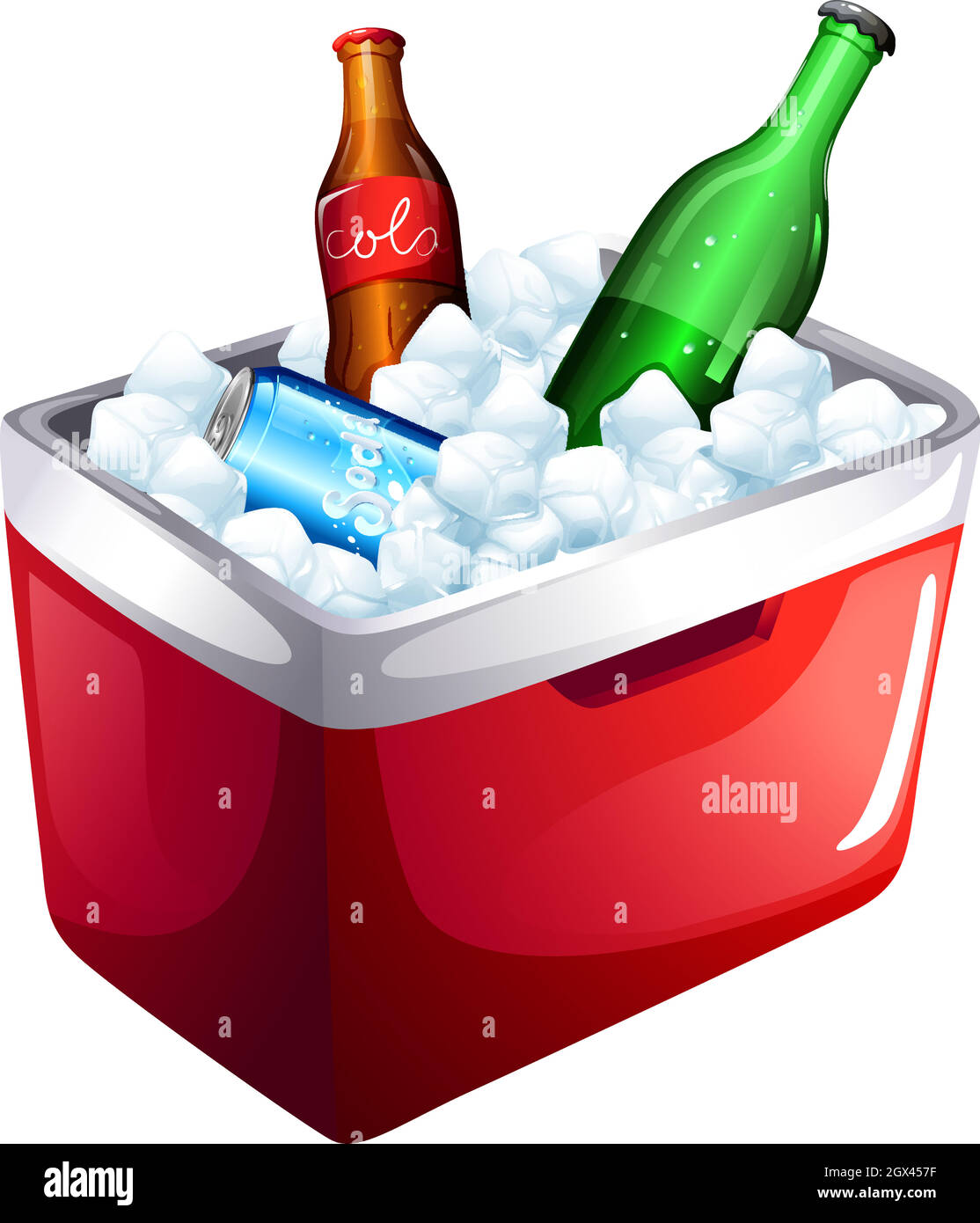 A cooler with softdrinks Stock Vector