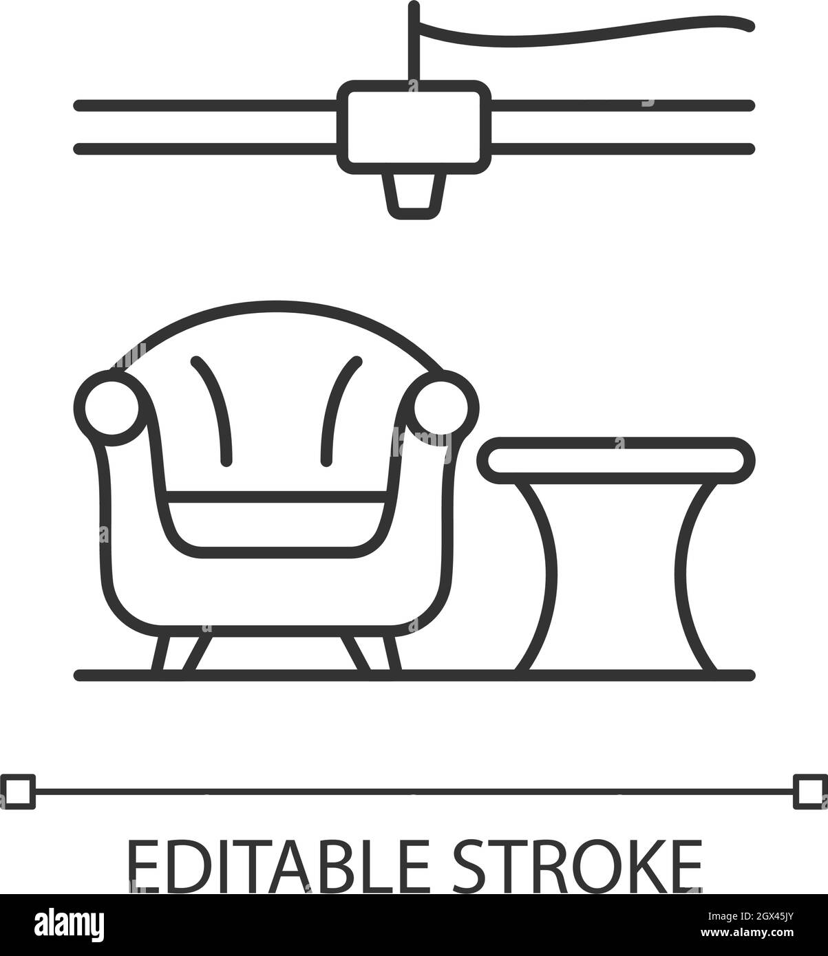 3d printed furniture design linear icon Stock Vector Image & Art - Alamy