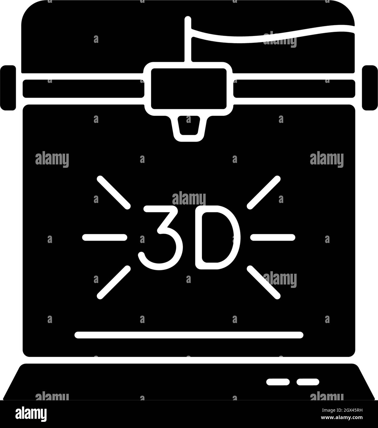 3d printer black glyph icon Stock Vector Image & Art - Alamy
