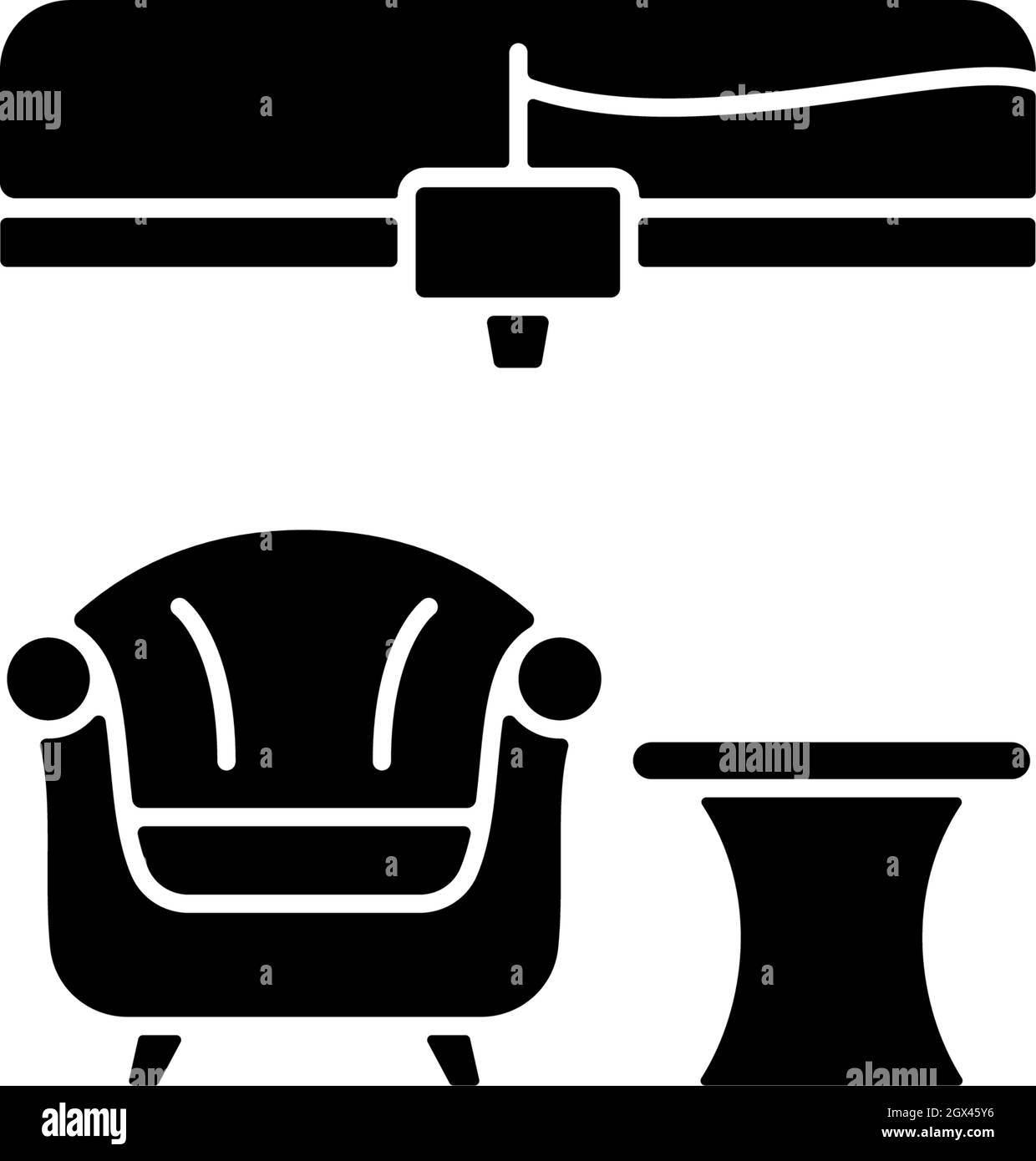 3d printed furniture design black glyph icon Stock Vector Image & Art ...
