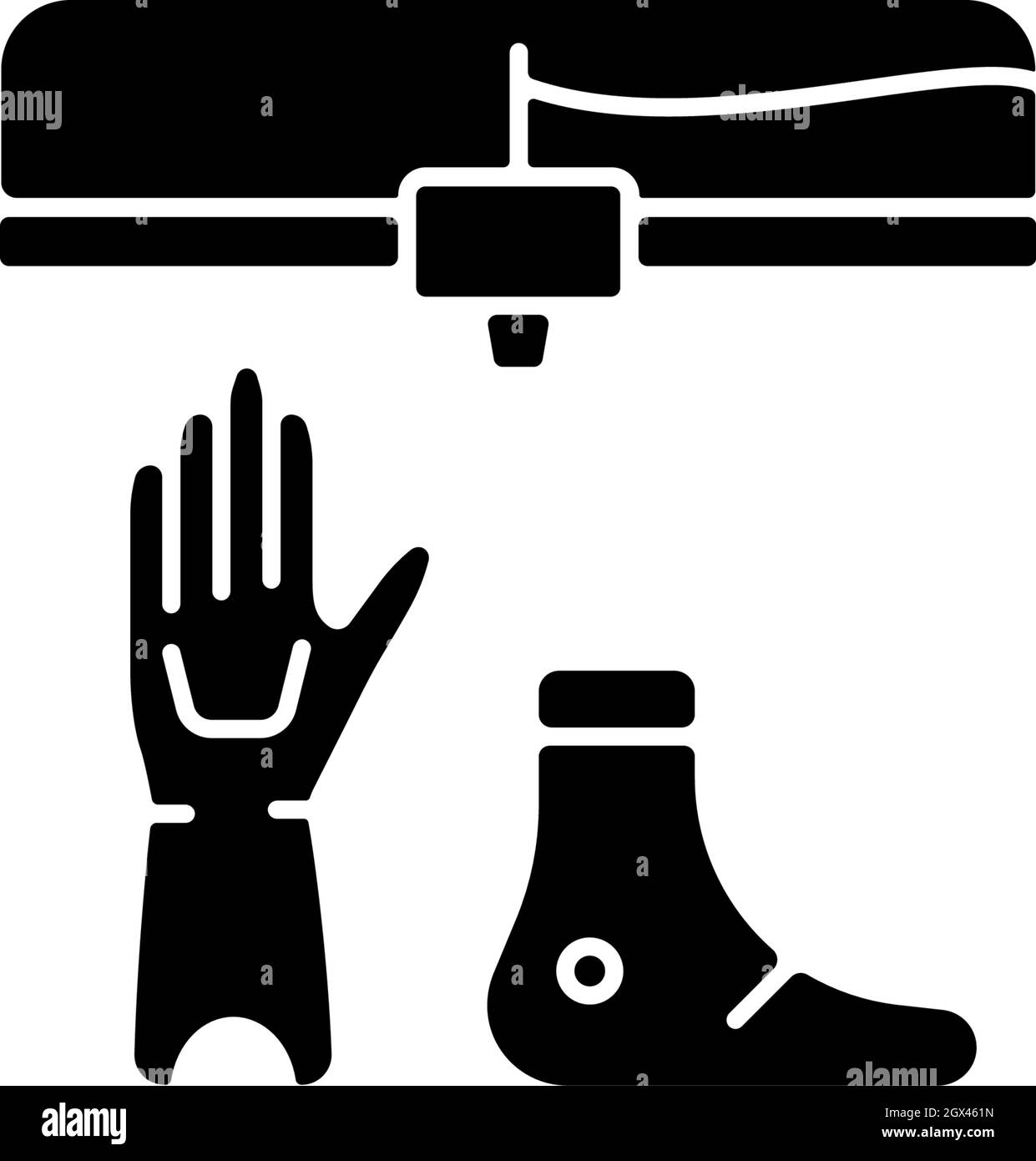 3d printed prosthetics black glyph icon Stock Vector Image & Art - Alamy