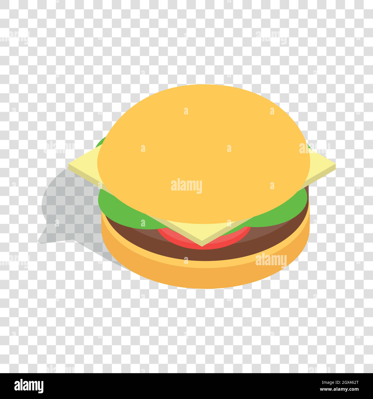 Hamburger isometric icon Stock Vector