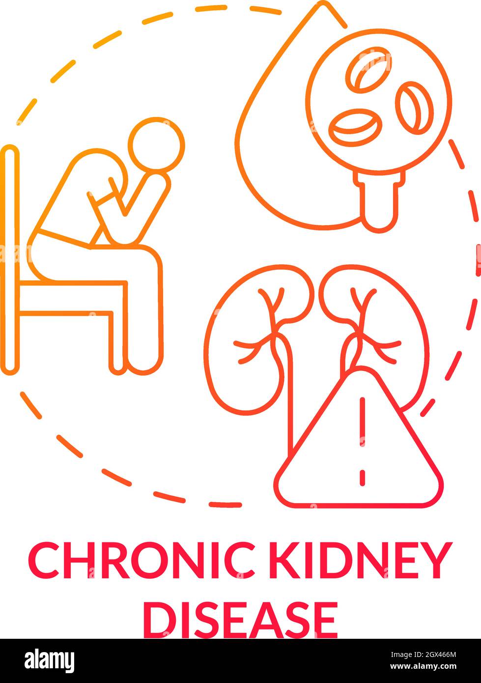 Chronic kidney disease concept icon Stock Vector