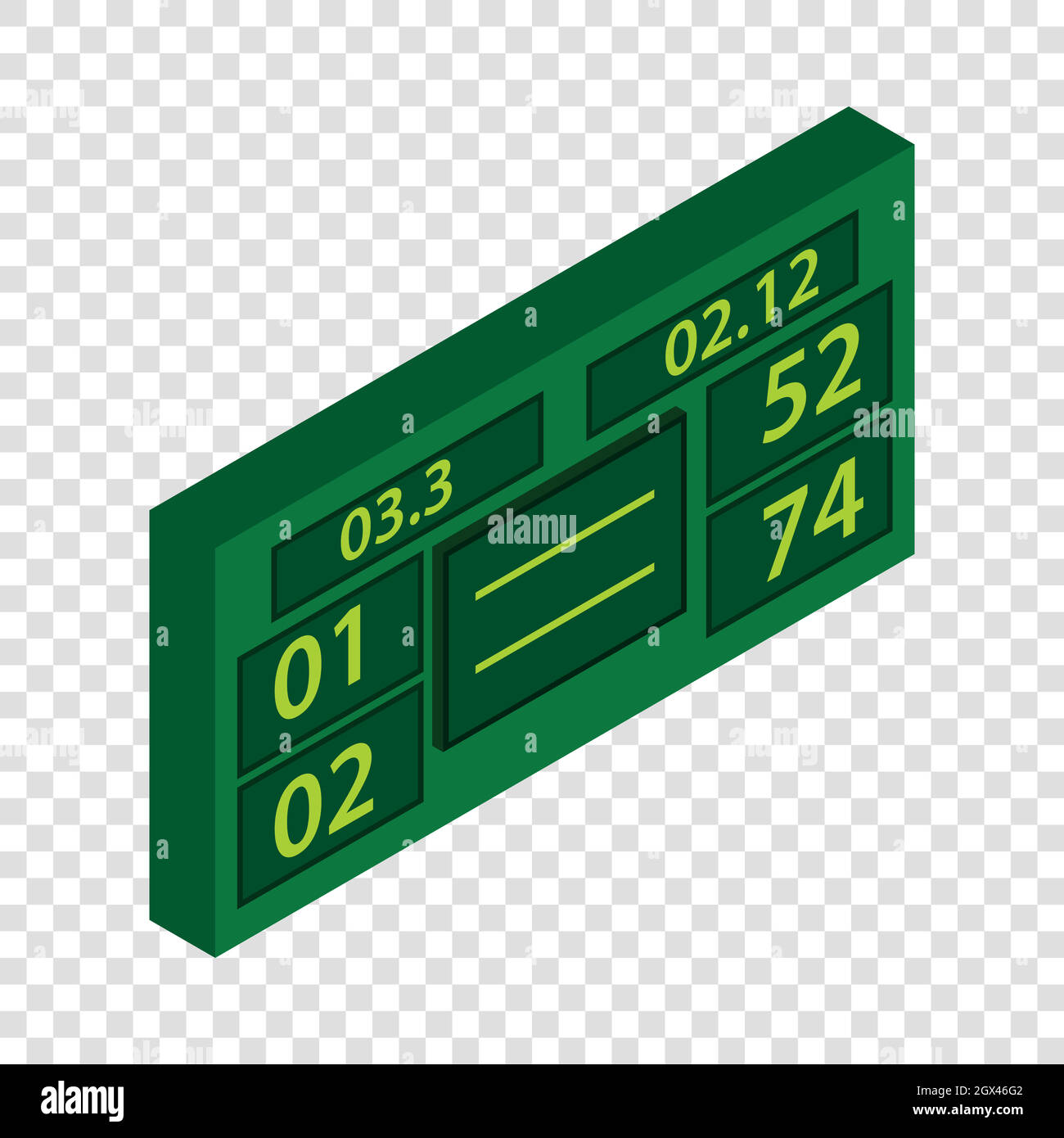 Tennis scoreboard isometric icon Stock Vector