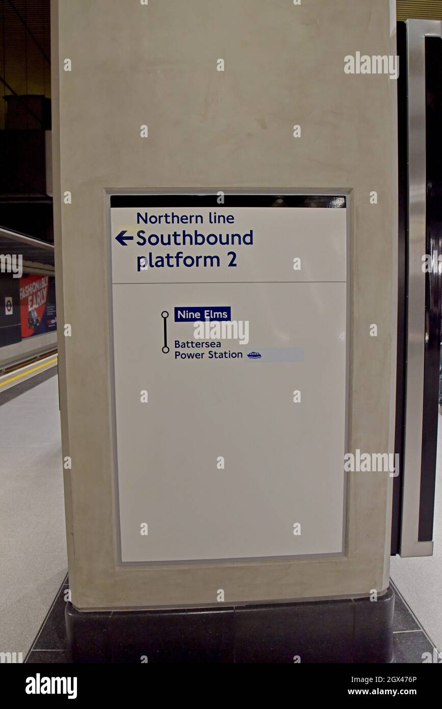Tube map showing Battersea Power Station as the destination at Nine
