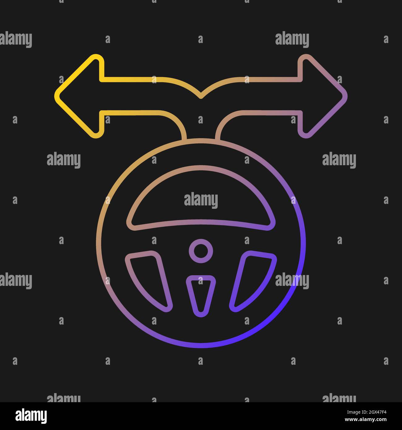 Flexibility to alternatives vector icon for dark theme Stock Vector
