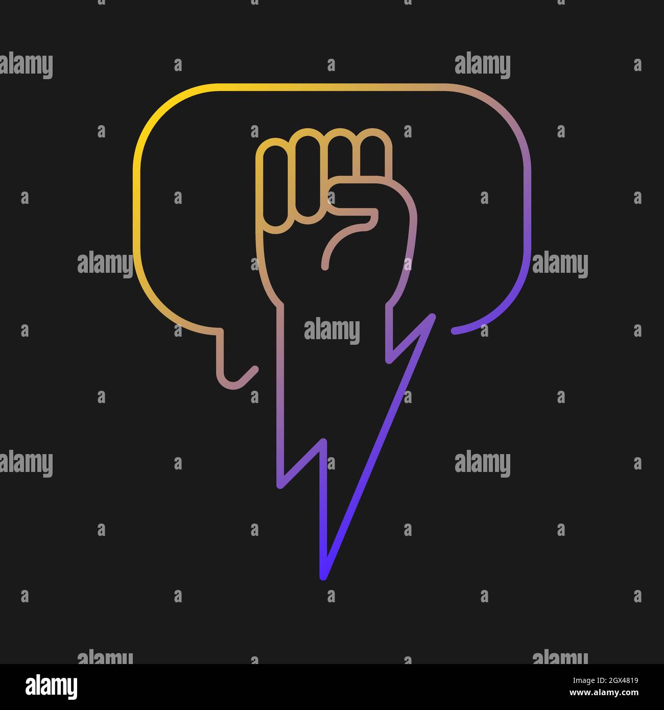 Using strong arguments vector icon for dark theme Stock Vector