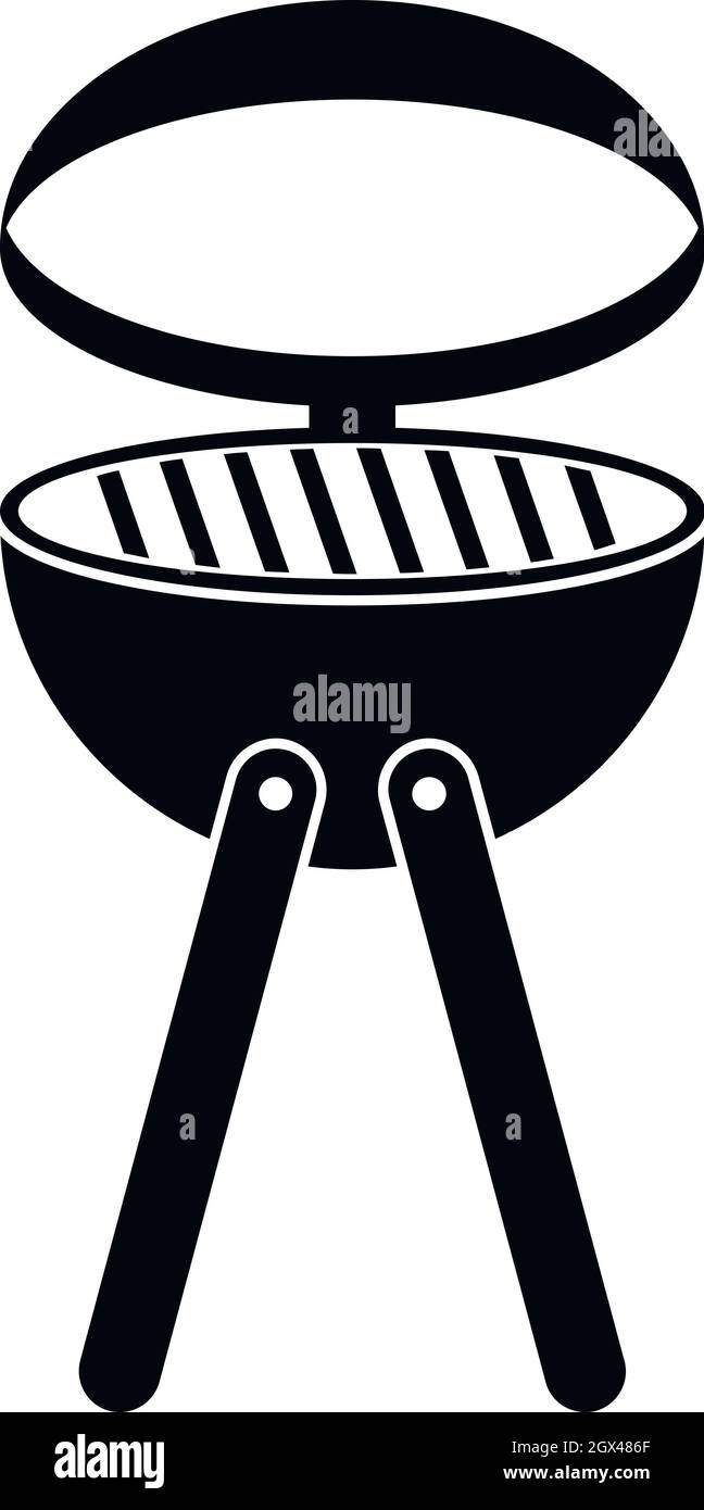 Barbecue grill icon, simple style Stock Vector