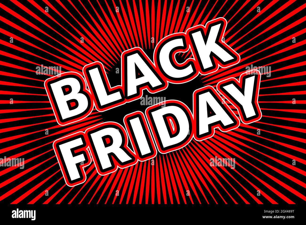 Black friday background. Sunray design. Vector illustration Stock Vector
