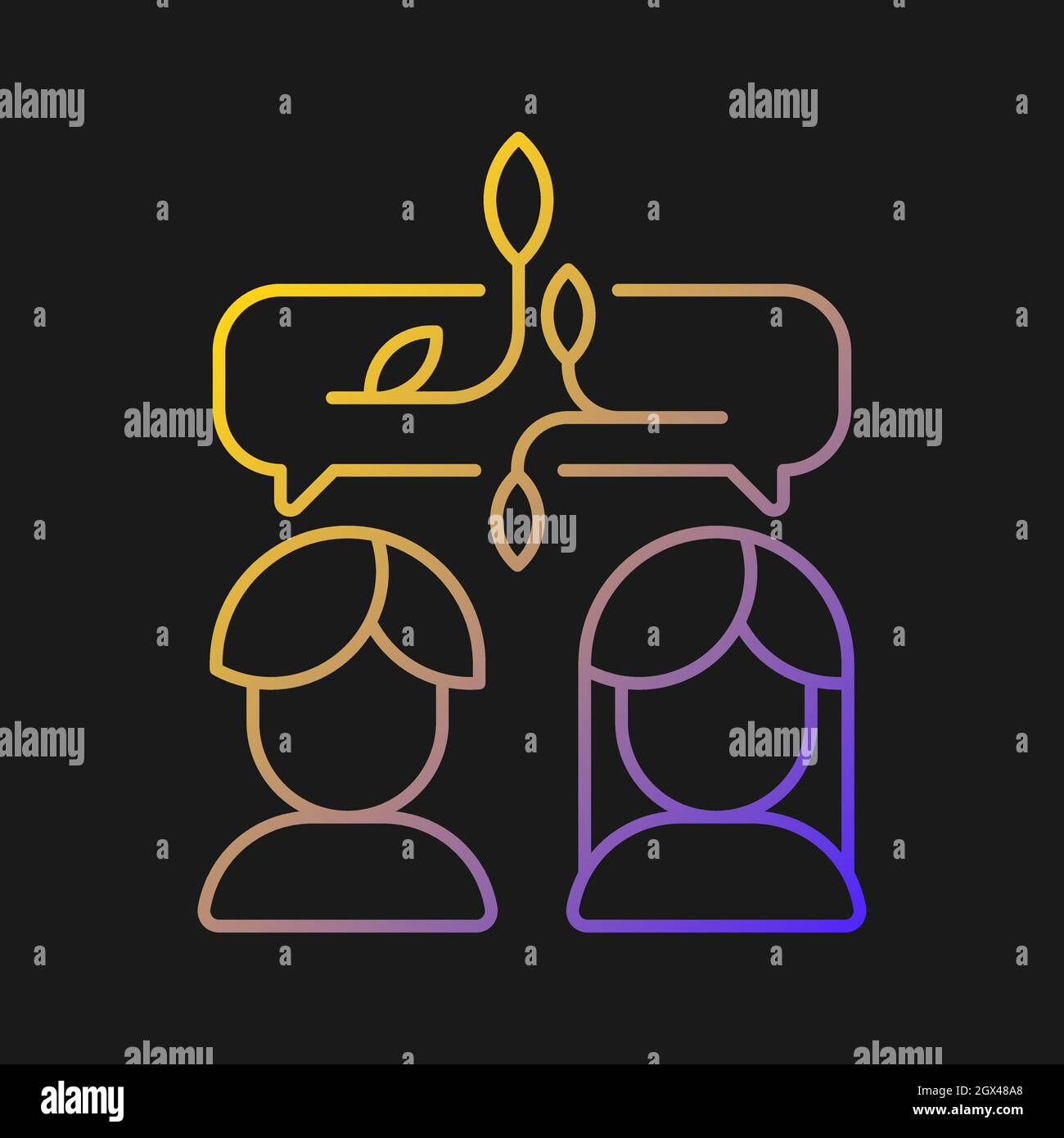 Nonviolent communication vector icon for dark theme Stock Vector