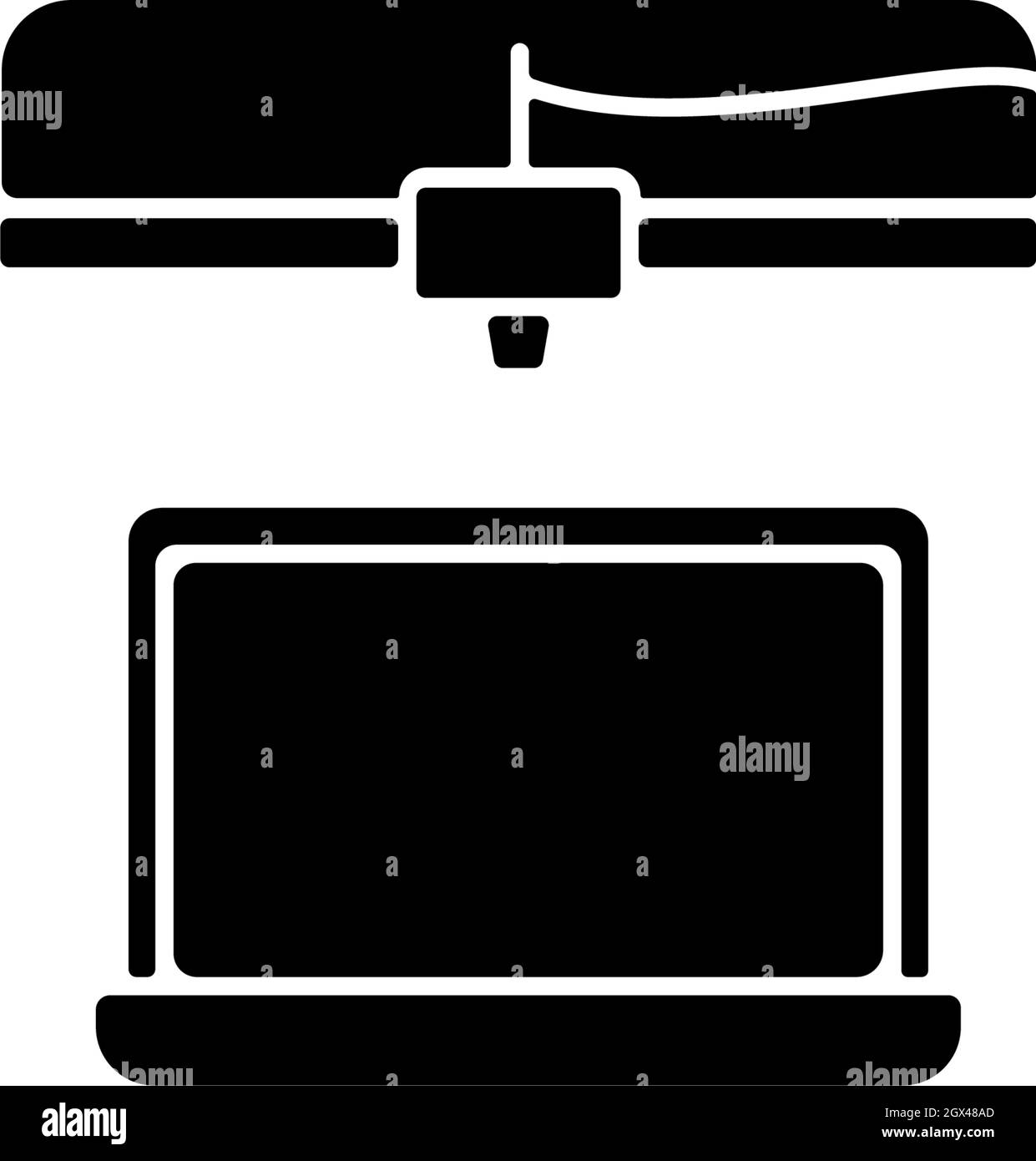 3d printed laptop black glyph icon Stock Vector Image & Art - Alamy