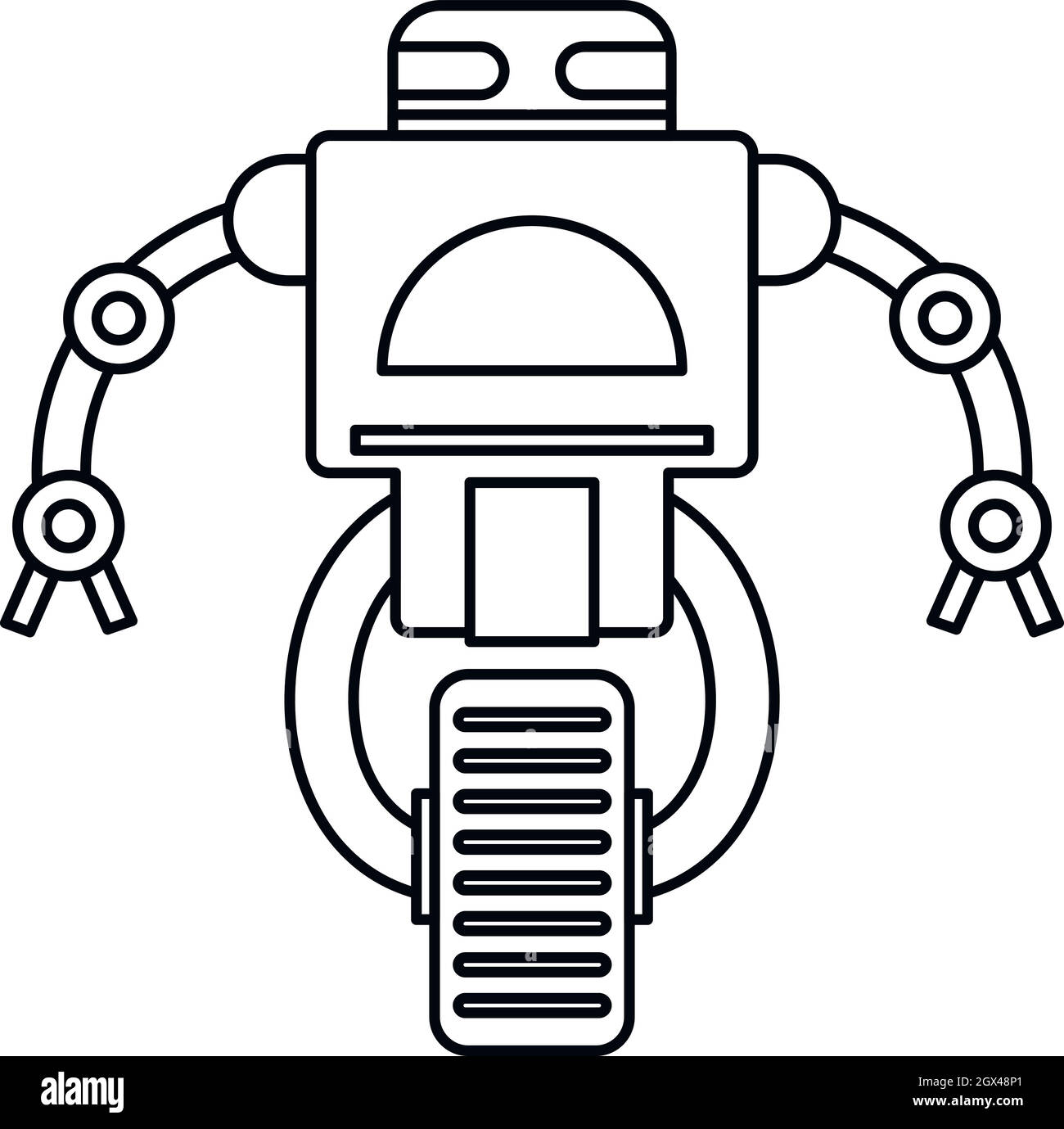 Robot on wheel icon, outline style Stock Vector Image & Art - Alamy
