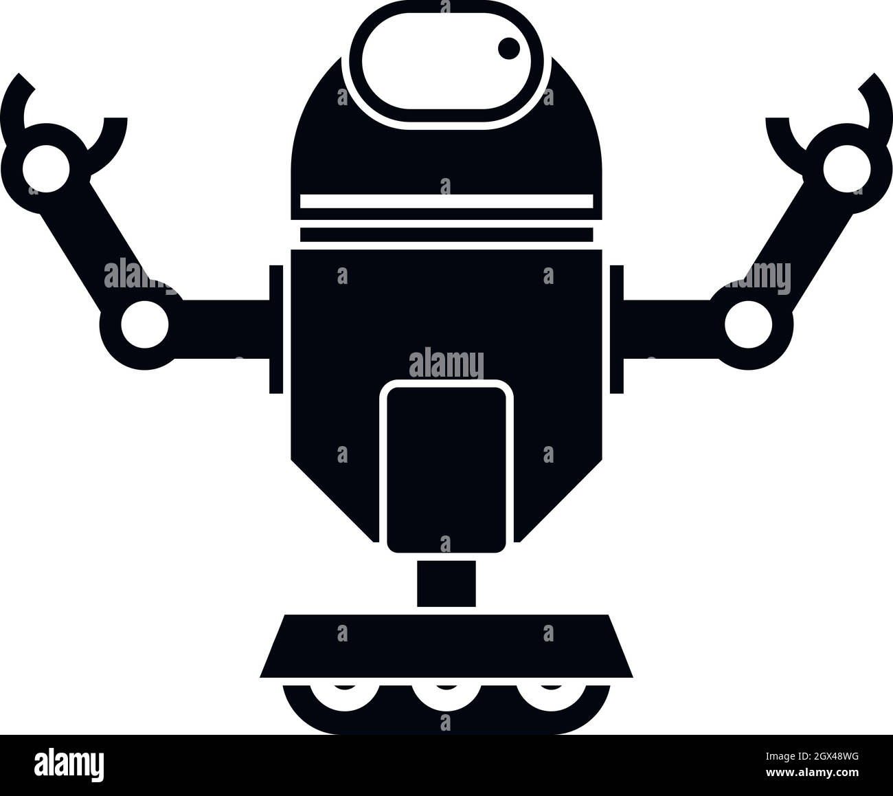 Robot on wheels icon, simple style Stock Vector