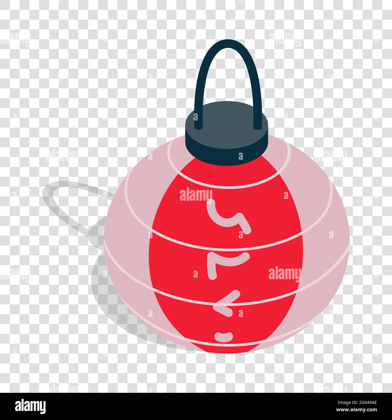 Colorful oriental lantern isometric icon Stock Vector