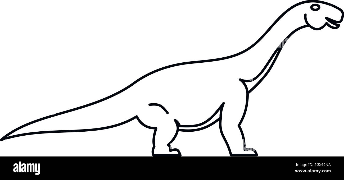 Titanosaurus icon, outline style Stock Vector