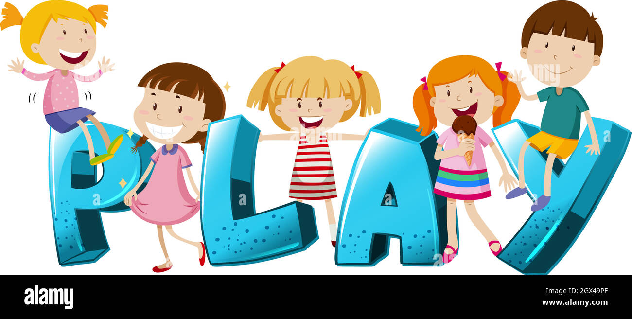 Word design with kids and word play Stock Vector Image & Art - Alamy