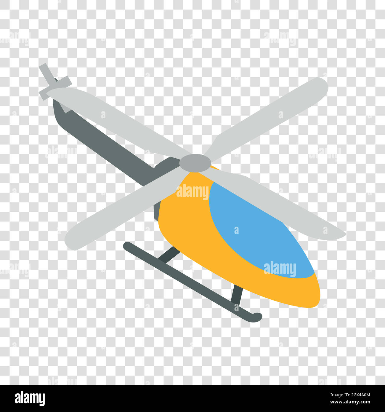 Orange helicopter isometric icon Stock Vector