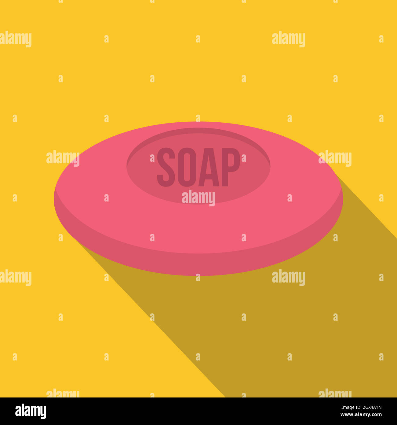 Pink soap icon, flat style Stock Vector