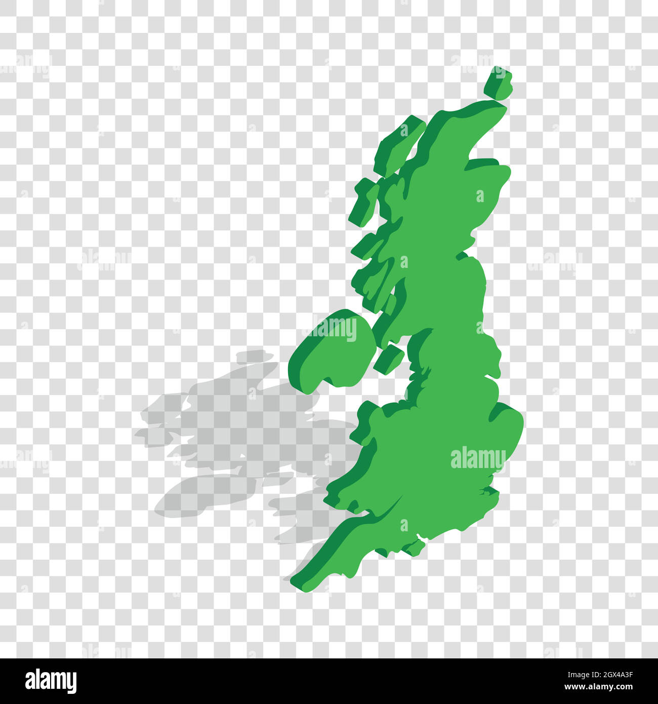 Map of Great Britain isometric icon Stock Vector