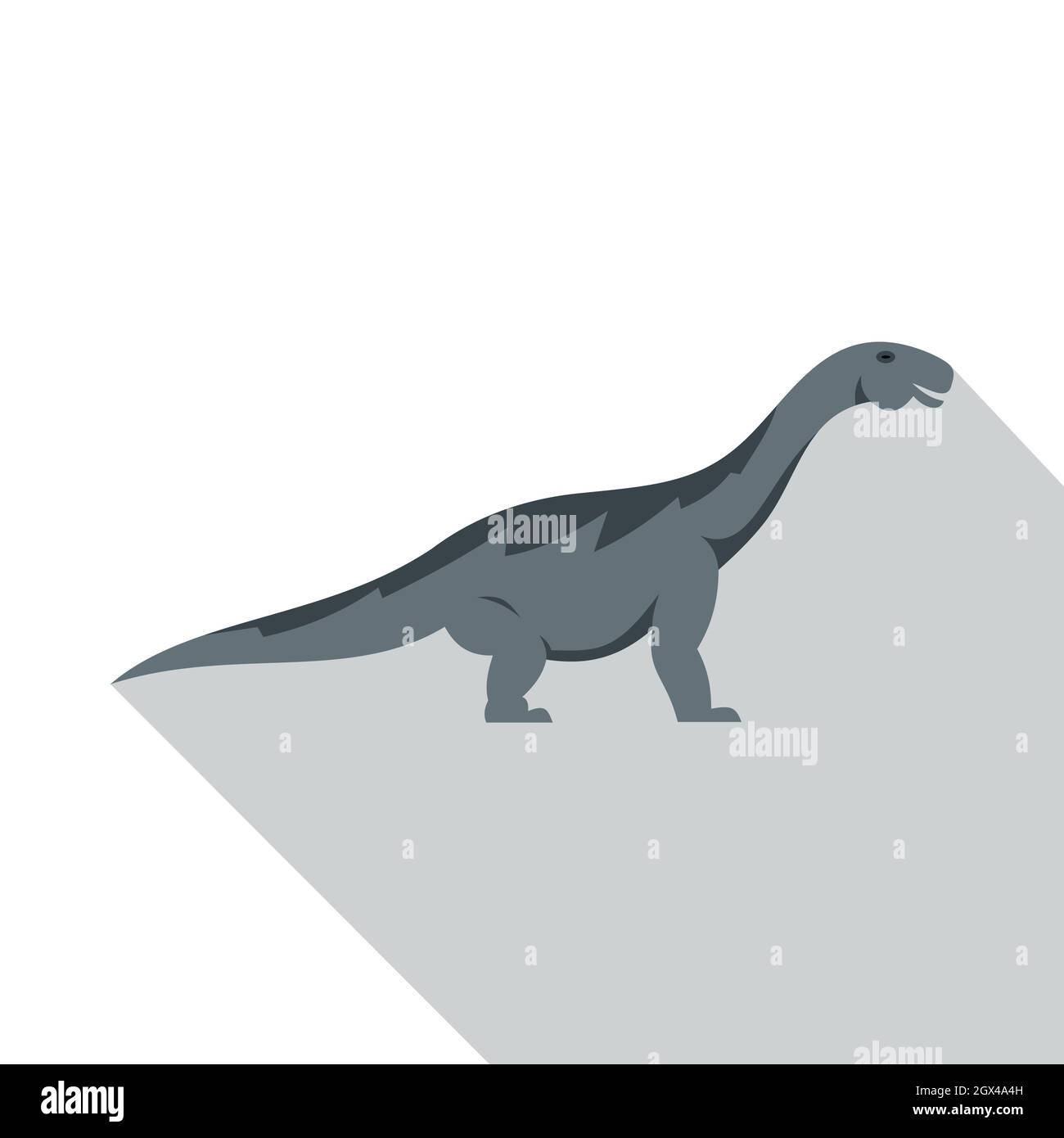 Grey titanosaurus dinosaur icon, flat style Stock Vector