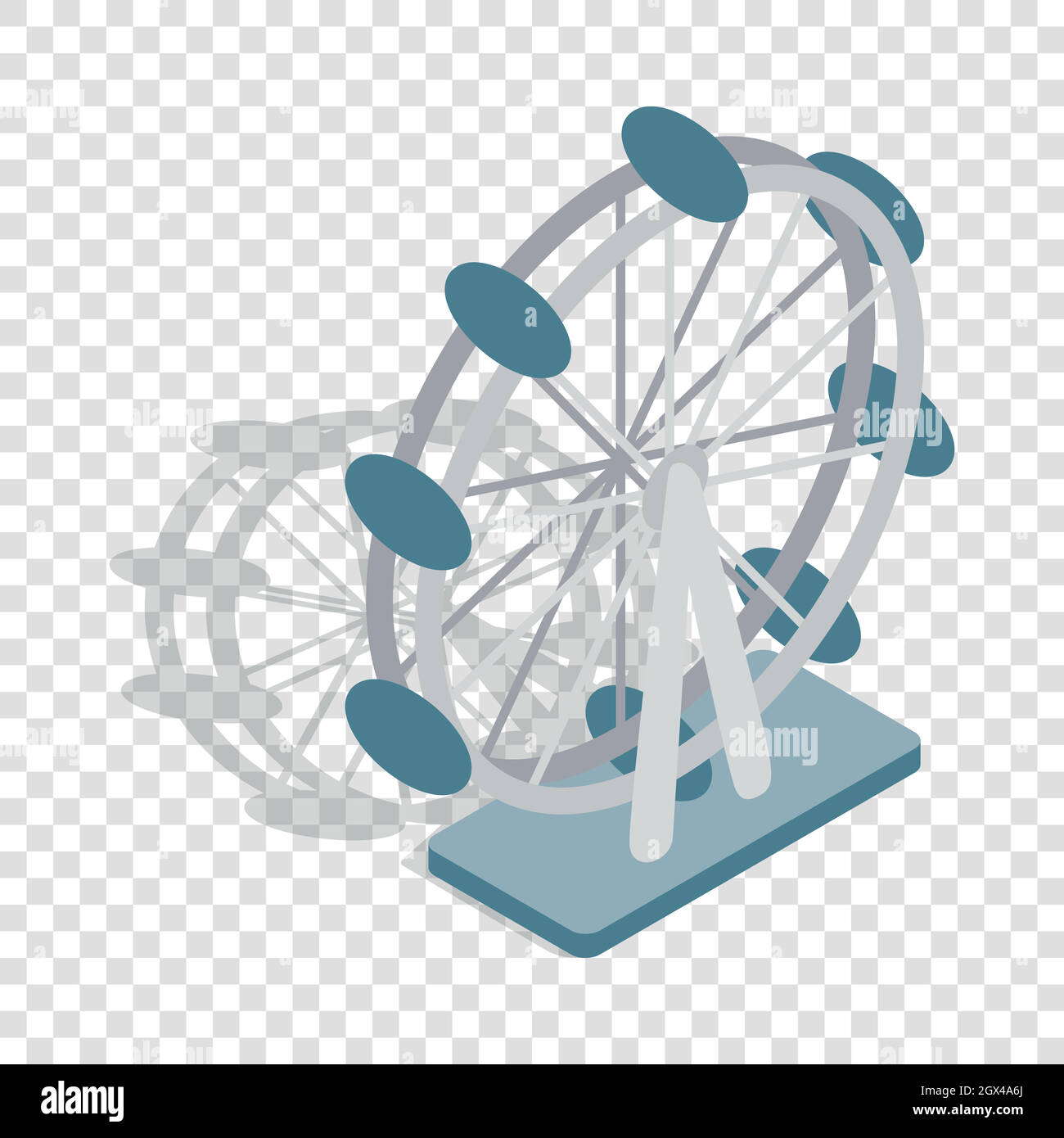 Ferris wheel isometric icon Stock Vector