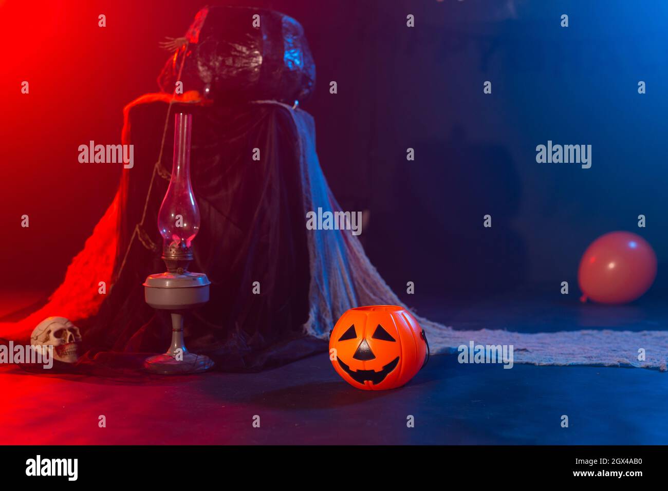 Symbol of Halloween. Jackolantern on a dark background. Halloween