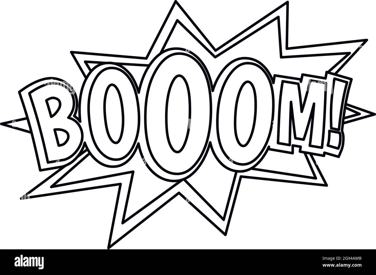 Boom Comic Book Explosion Icon Outline Style Stock Vector Image Art Alamy