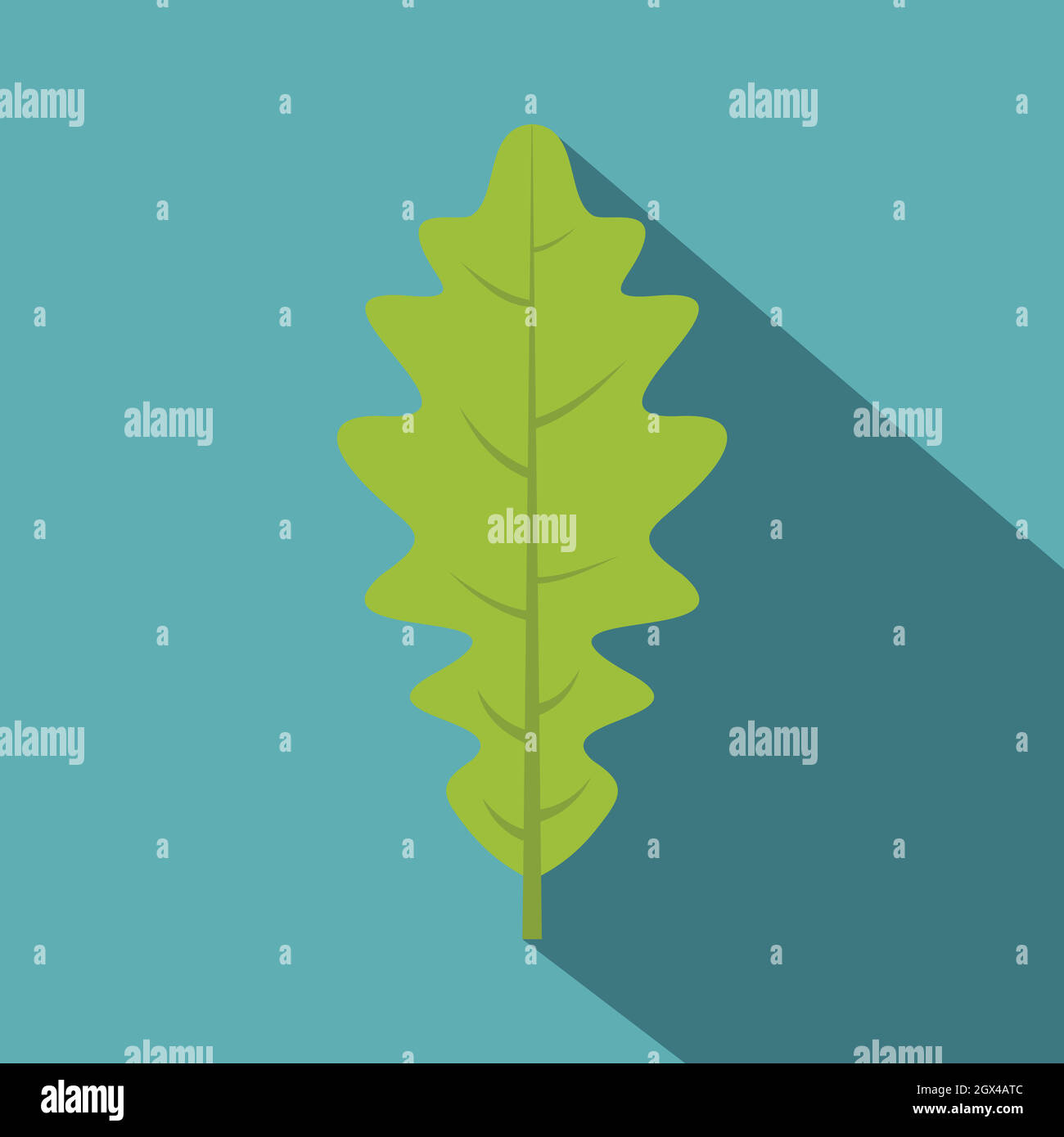 Green oak leaf icon, flat style Stock Vector Image & Art - Alamy