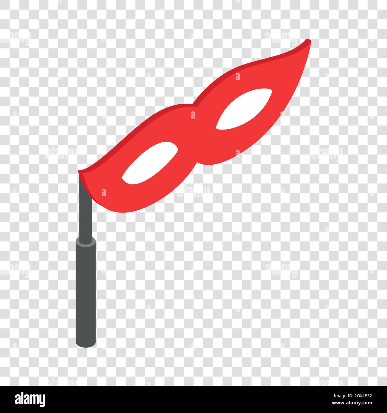 Red theatrical mask isometric icon Stock Vector