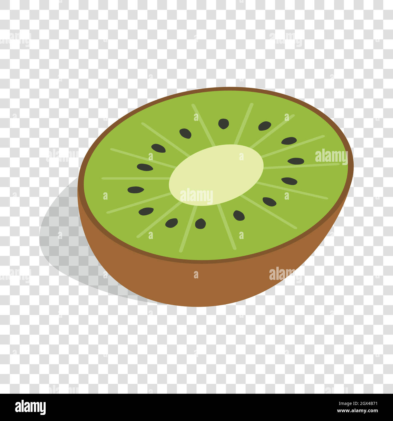 Half of kiwi fruit isometric icon Stock Vector