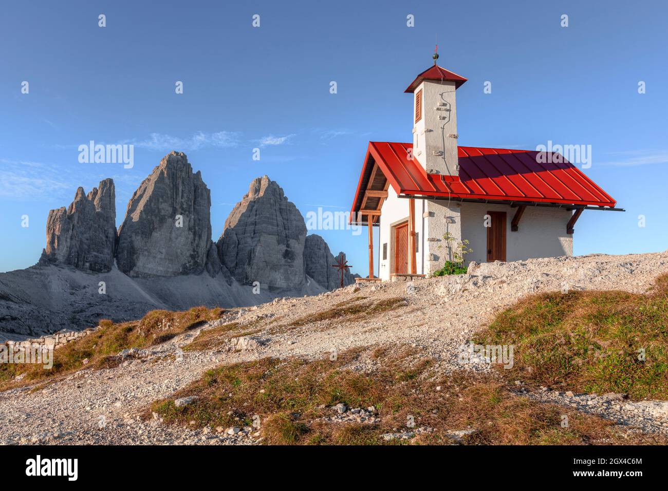 Tre Cime di Lavaredo, Belluno, Veneto, Dolomites, Italy Stock Photo