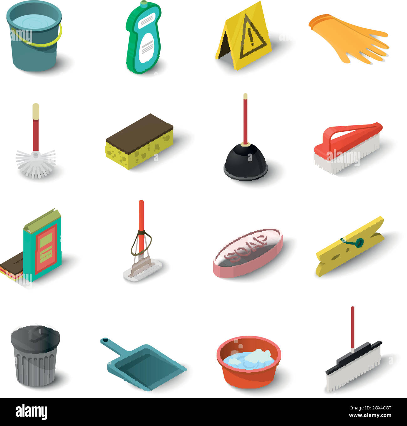 Householding cleaning tools. Housekeeping tool icons for home and offi By  SmartStartStocker