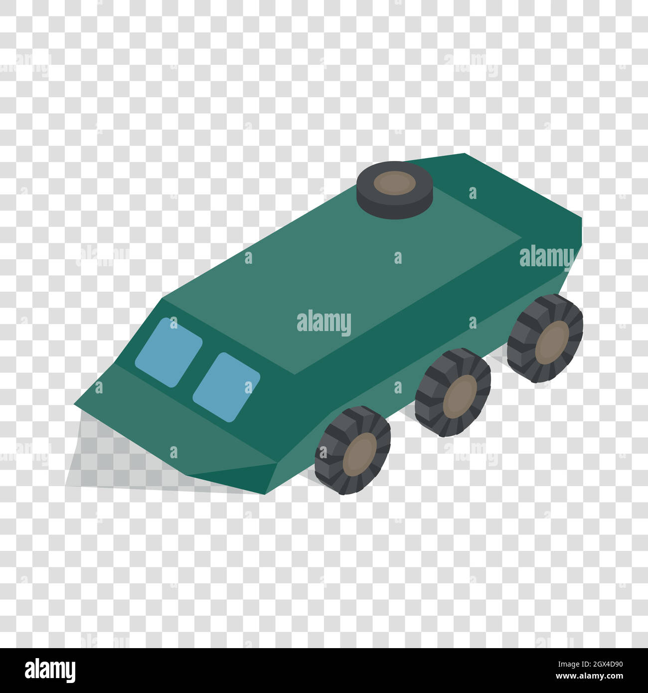 Armoured troop carrier wheeled isometric icon Stock Vector