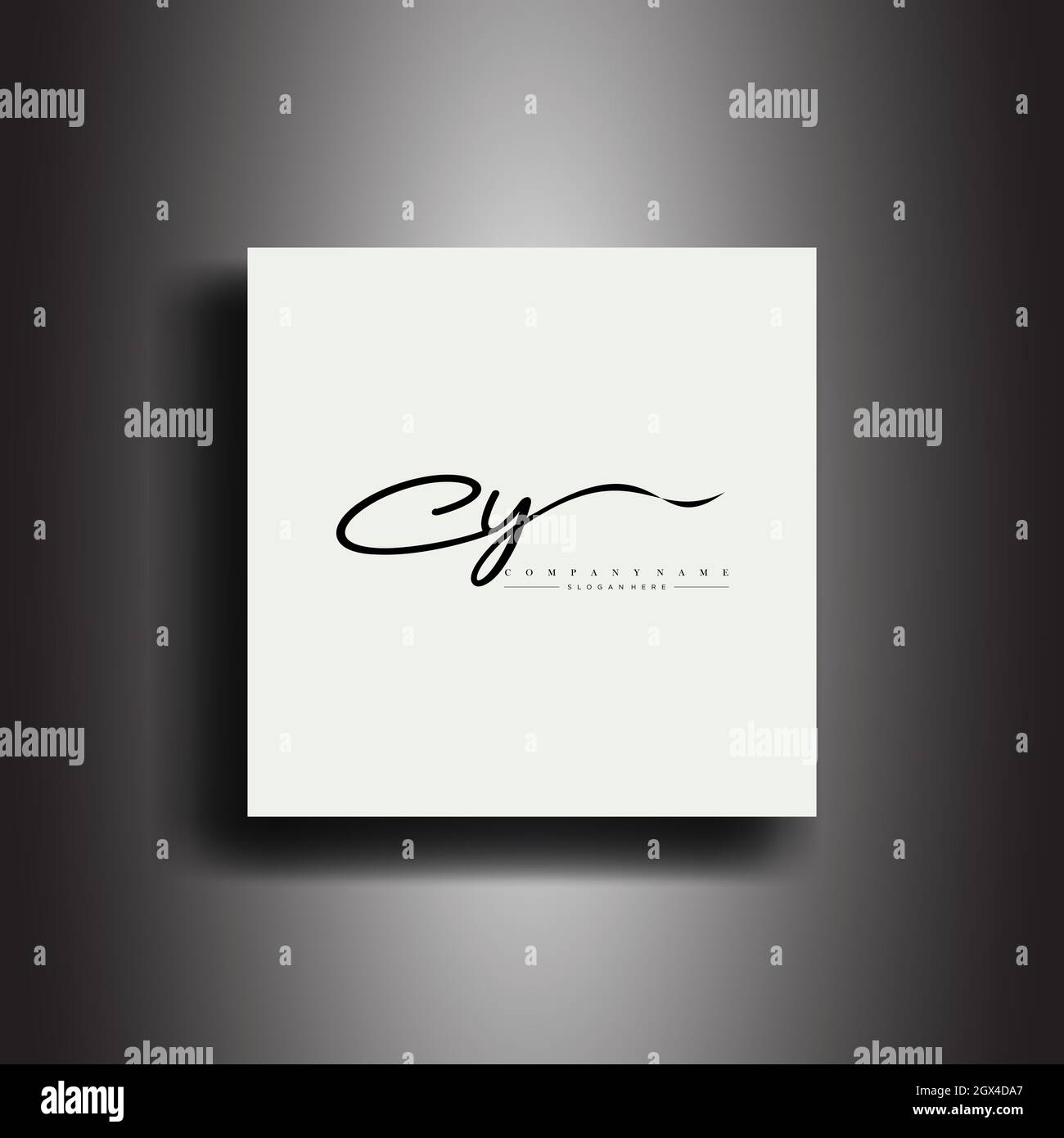 CY Signature style monogram.Calligraphic lettering icon and handwriting vector Stock Vector