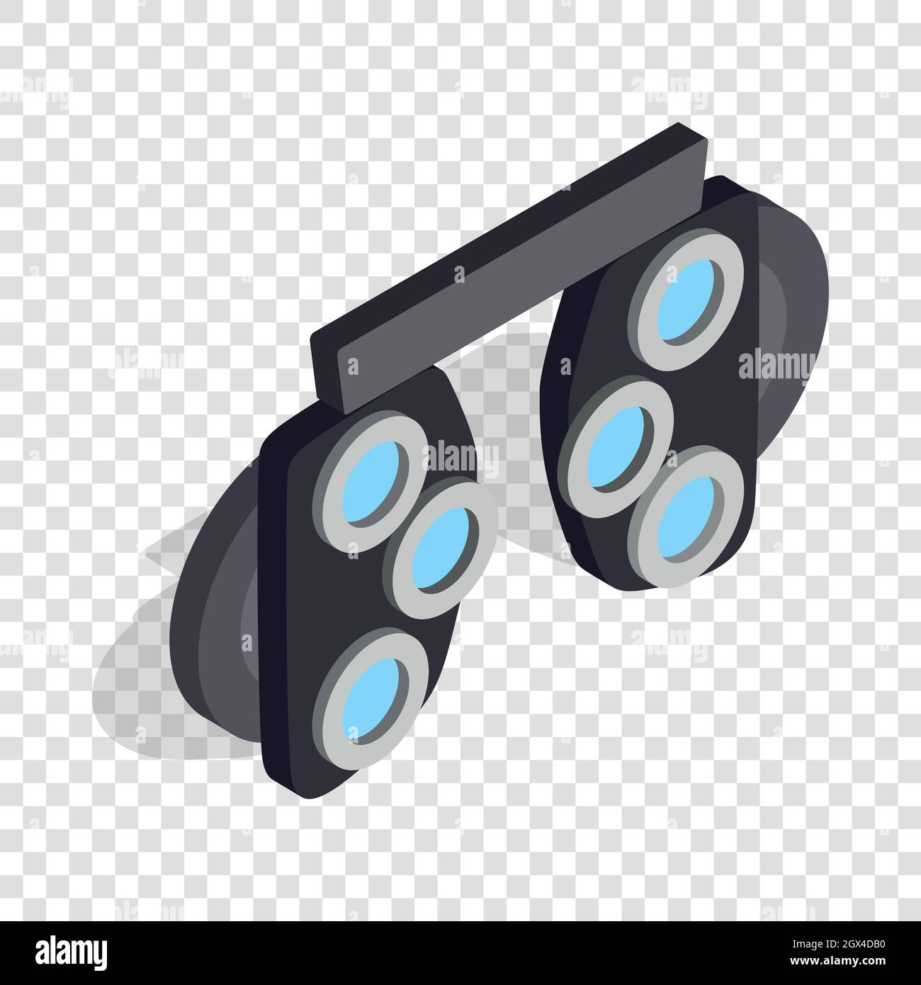 Glasses with different glass to test vision icon Stock Vector