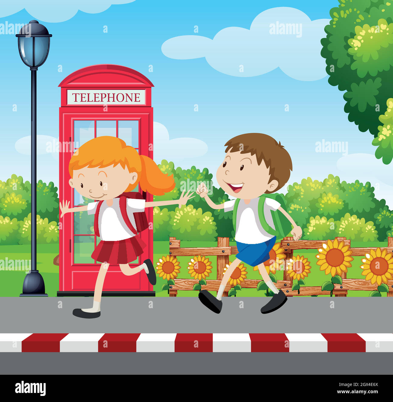 Boy and girl school uniform Stock Vector Images Alamy