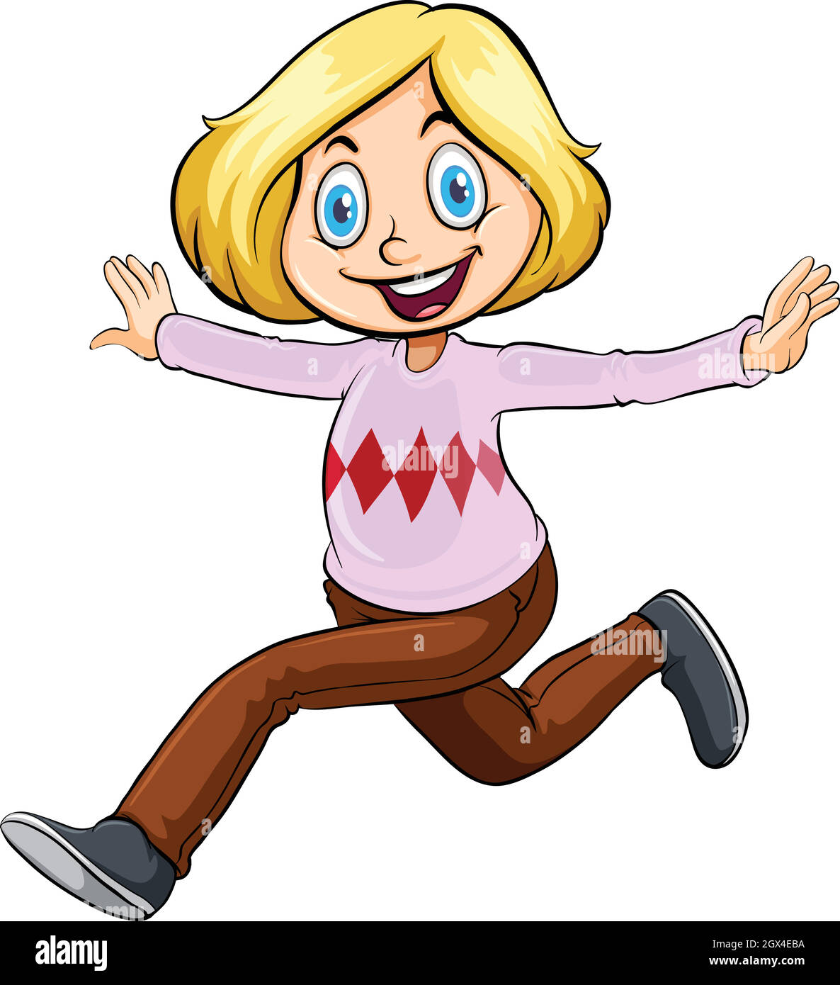 Woman running on path Stock Vector Images - Alamy