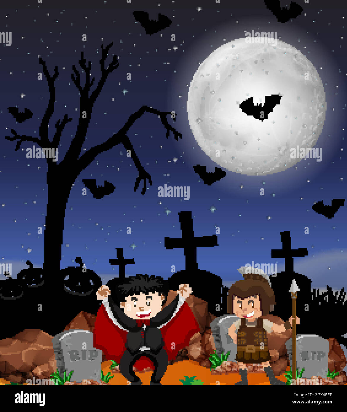 Halloween theme with kids in costume Stock Vector Image & Art Alamy